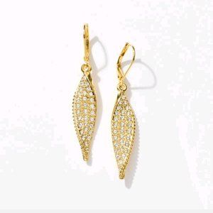 Gold and Crystal Dangle Earrings, Do the Twist, Touchstone Crystal by Swarovski